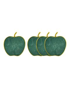 Green Marble Apple Coaster Set