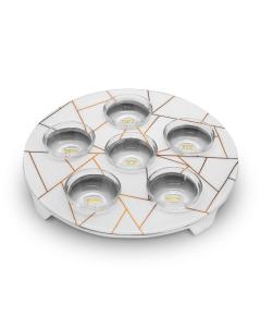 Abstract Lines Sedar Plate w/ Glass Bowls