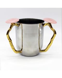 Washcup with Oval Pink Resin