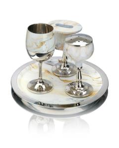 Havdalah Set - Abstract White/Gold