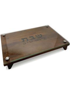 Wood & Glass Raised Challah Board