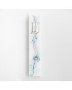 Resin Marble look Mezuzah - White