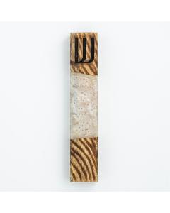 Mezuzah with Wood and White Resin