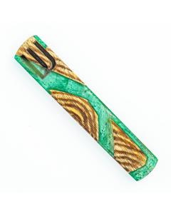 Mezuzah with Wood and Green Resin