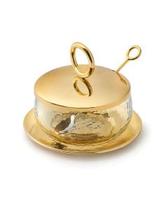 Sphere Gold Honey Jar with Gold Lid