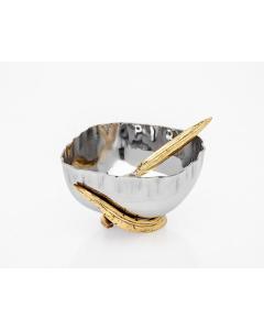 Crumpled Leaf Salt Dish W Sp