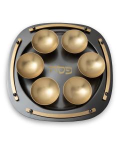 Ricci Suspended Seder Plate - Black & Gold