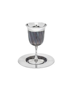 Twilight Swirl Kiddush Cup with Plate