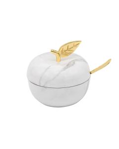 Marble Gold Apple Jam Jar with Spoon