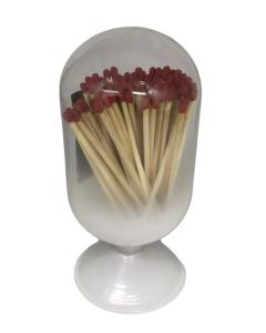 Glass Match Cloche - White/Clear