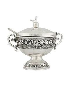 Silverplate Honey Dish Flowers