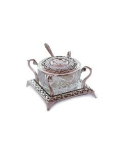 Silverplate Honey Dish-Crystal