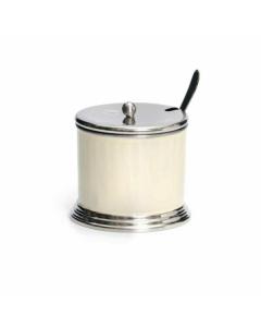 Enamel Bone/Silver Honey Dish