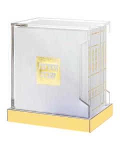 Lucite Zemiros Stand with  Six Hardcover Zemiros Shabbos - Edut Mizrach (White)