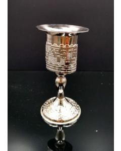 Silverplate Havdalla Holder-Jerusalem Design 5"