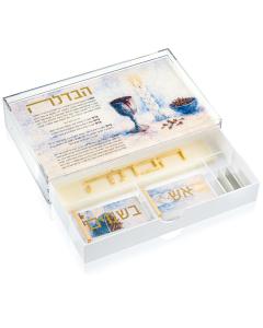 Painted Havdalah Tray Set with Drawer