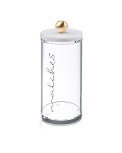 Cylinder Match Holder - White/Gold
