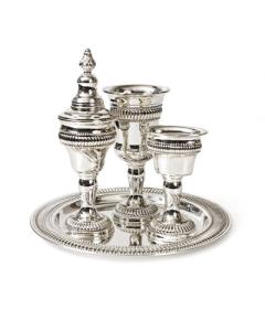 4 pc. Silverplate Havdalah Set- Stripes