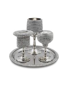4 pc. Silverplate Havdalla Set - Jeweled Design