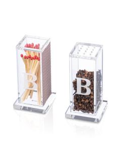Lucite Havdala Matches and Besamim Set