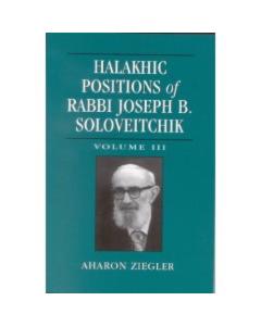 Halakhic Positions Of Rabbi Joseph B. Soloveitchik Volume 4