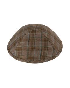 IKippah Brown & Blue Box Plaid Yarmulke
