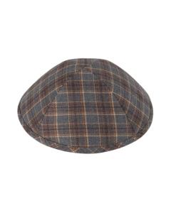 IKippah Brown & Gray Box Plaid Yarmulke