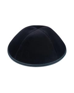 IKippah Black Velvet w/ Turquoise Stitching Yarmulke