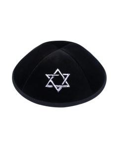IKippah Black Velvet W/ White Star Yarmulke
