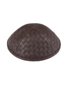 IKippah Brown Woven Leather Yarmulke