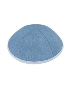 IKippah Mid Blue Denim W/ Light Blue Denim Rim Yarmulke