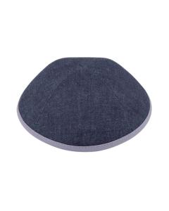 IKippah Navy Denim w/ Gray Rim Yarmulke