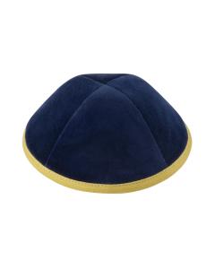 IKippah Navy Velvet w/ Mustard Rim Yarmulke