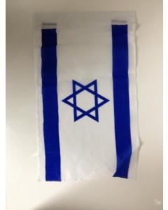 Cloth Israeli Flag With Slot for Stick 11"x17" (I-FLEL)