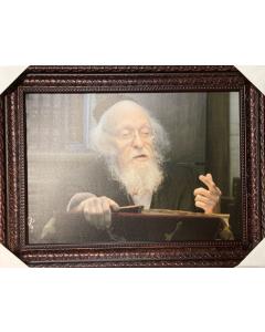 R' Elyashiv Learning  17" x 23" Framed Canvas