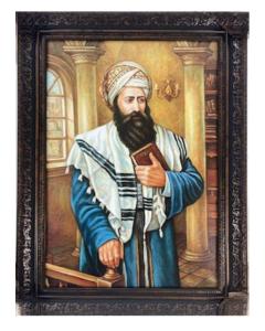 Ben Ish Chai Framed Canvas-Tallis - Blue Coat