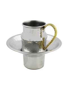 Nickel Mayim Achronim Set With Gold Handle