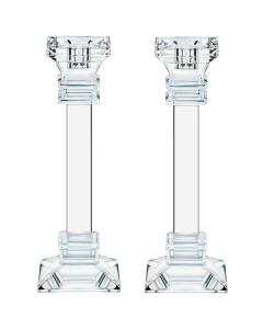 Tall Clear Crystal Candle Sticks Set Of 2 Large