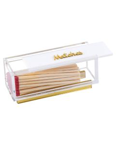 Lucite Matches Box with "Matches" Text Design (Gold)