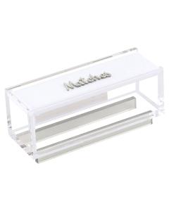 Lucite Matches Box with "Matches" Text Design (Silver)