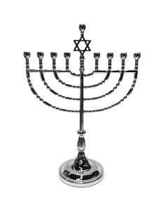 Aristocratic Star of David Menorah - Silver