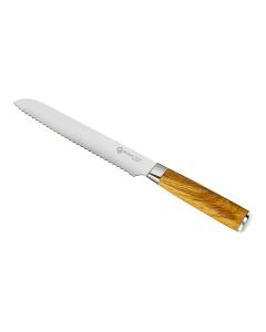 Serrated Blade Eight Inch Bread Knife with Oakwood Handle