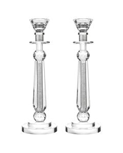 Crystal Candlesticks with Crushed Gemstones
