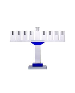Crystal Menorah Symmetrical with Blue Color Crystal