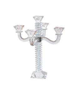 Stacked Design Crystal Candelabra - 5 Branches