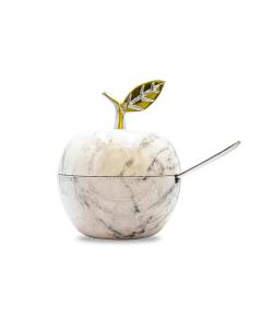 Honey Dish Enamel White Marble
