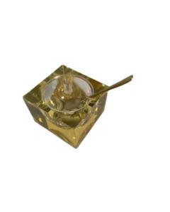 Square Honey Dish with Gold Mirror Design