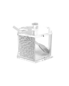 Lucite Hexagon Honey Dish (Silver)