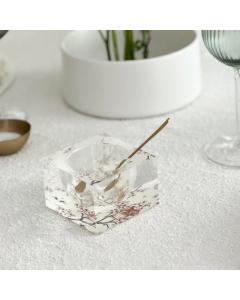 Lucite Toile Design Square Honey Dish