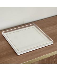 Lucite & Leatherette Havdallah Tray - Gold